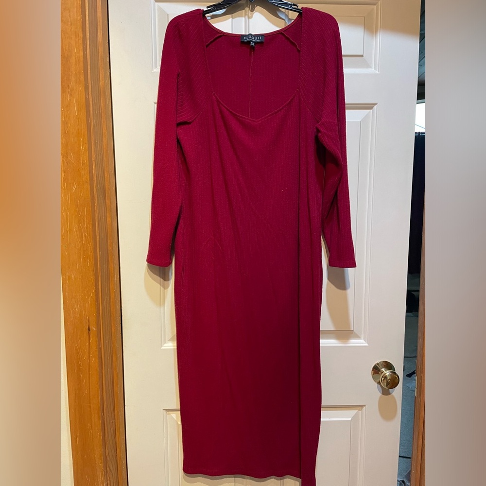 Size 18/20 Maxi Knit Dress from Eloquii Red